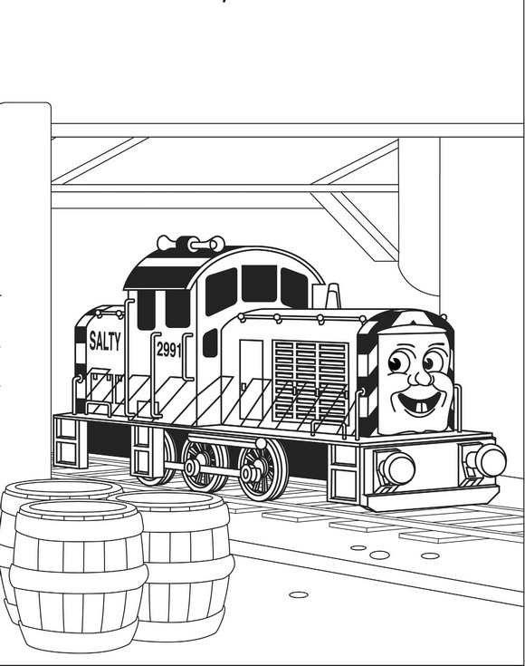 Print Thomas de trein kleurplaat